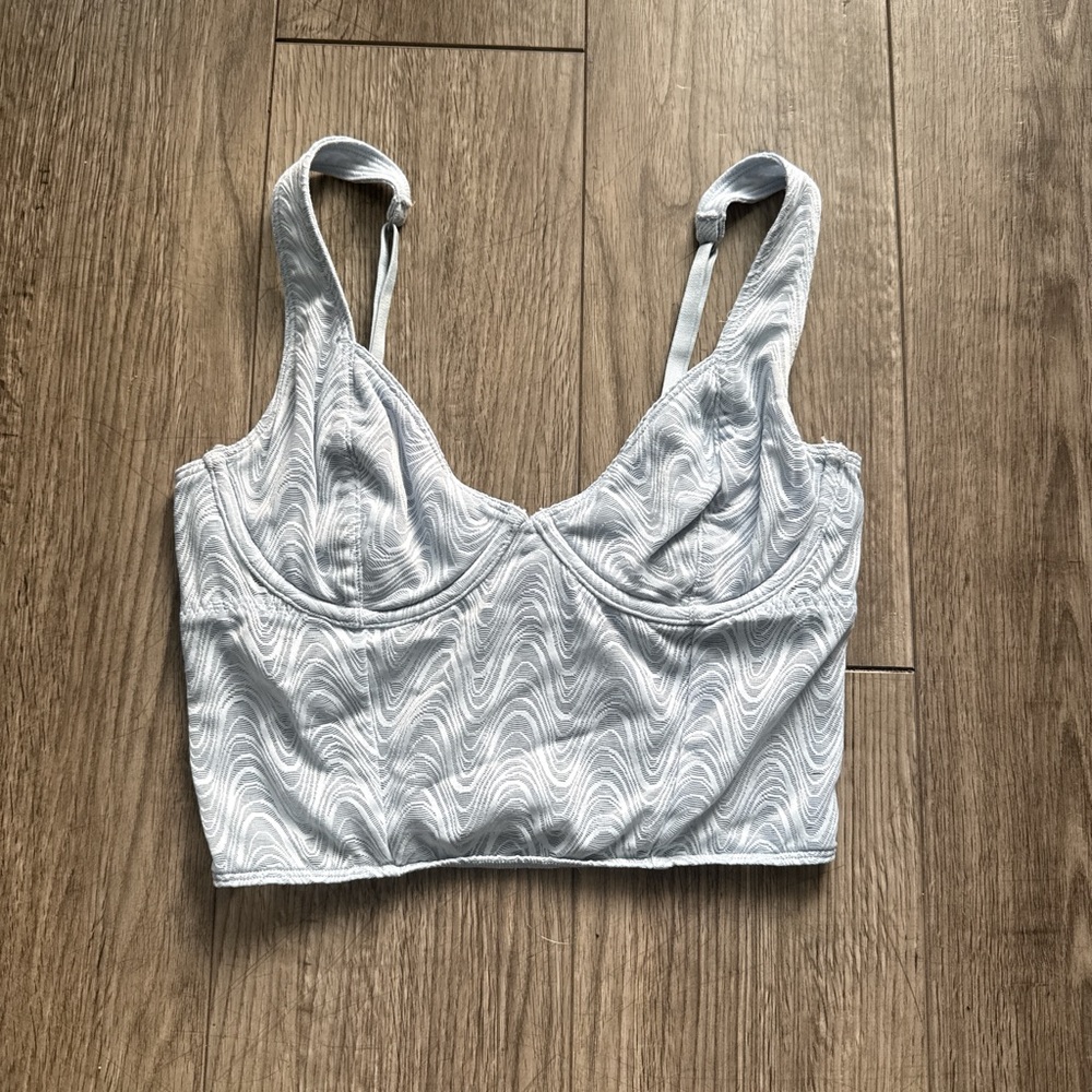 Hollister White Wave Pattern Bralette